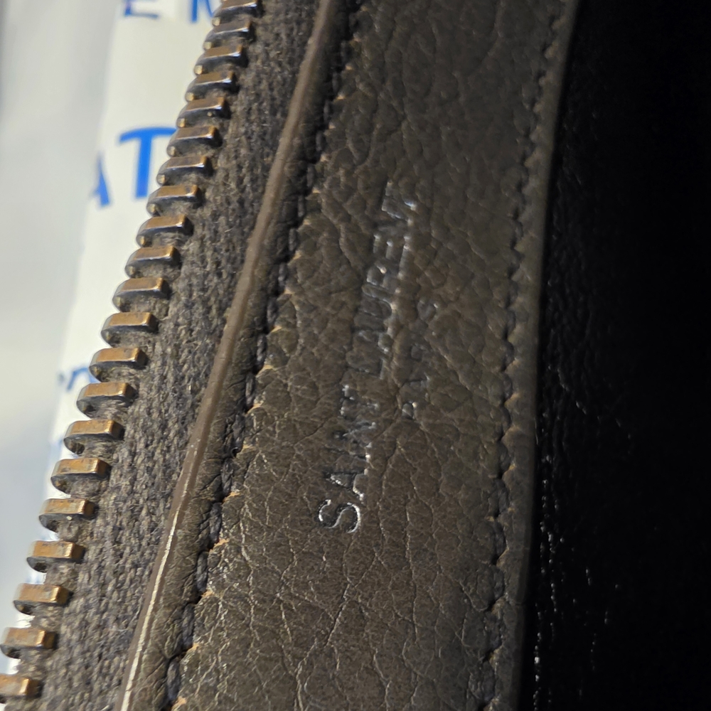 Saint Laurent Grey Quilted Leather Shoulder Bag with Chain and YSL Charm - Picture 12 of 16
